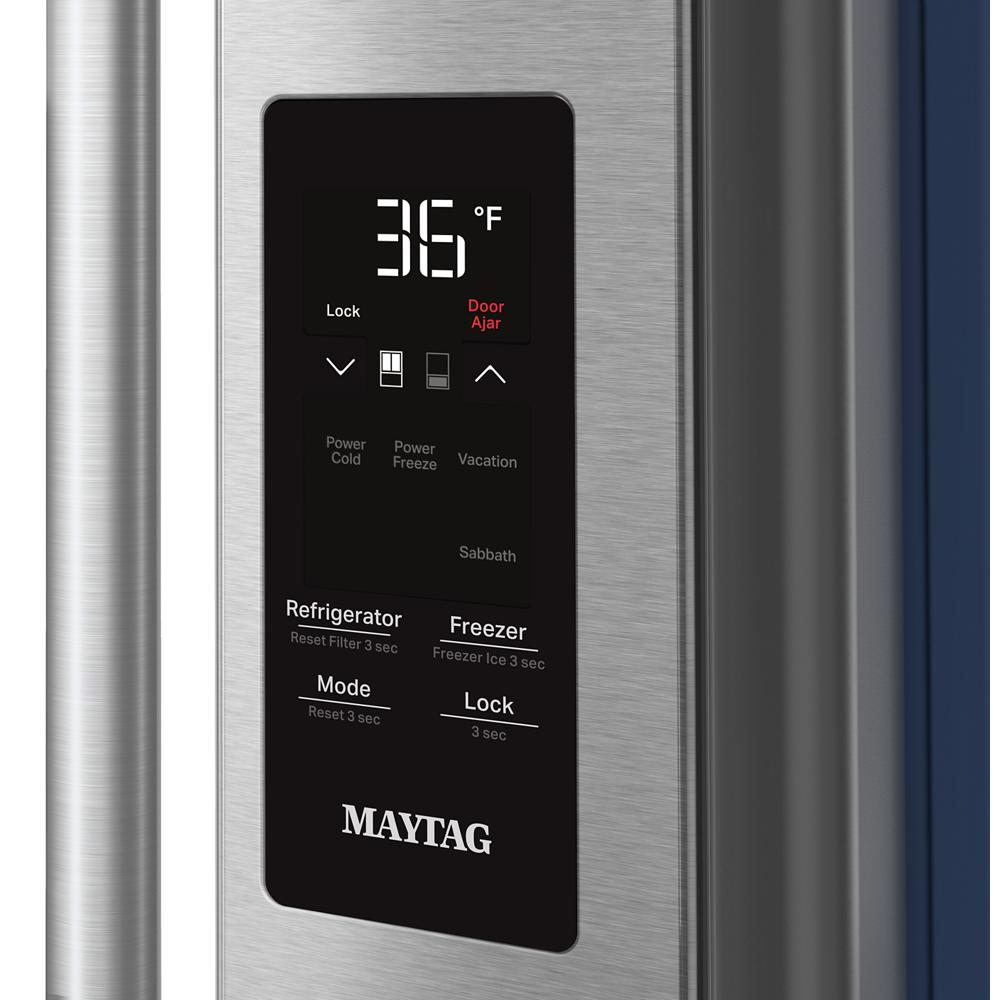 Maytag 36" 31.0 Cu. Ft. Fingerprint-Resistant Stainless Steel French Door Bottom Mount Refrigerator with Ice and Water – MRFF4336TZ