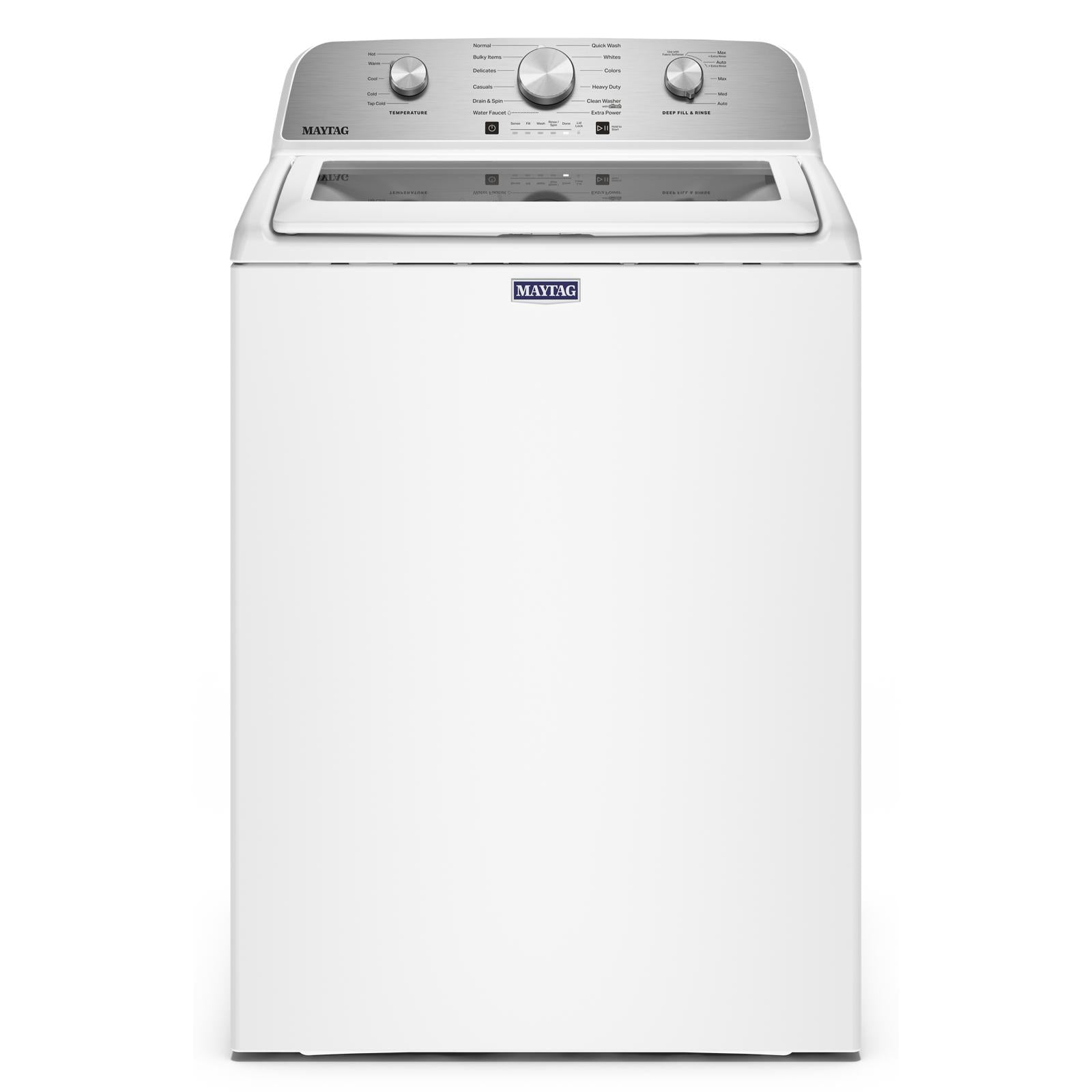 Maytag White Top Load Agitator Washer (5.4 Cu. Ft. IEC) with Extra Power Cycle - MTW5205TW