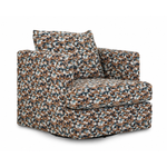 Laila swivel accent chair with multicolour patterned upholstery