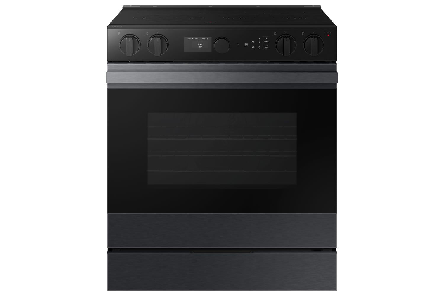 Samsung BESPOKE Matte Black Steel 30" True Convection Slide In Range with Air Sous Vide & Air Fry (6.3cu.ft.) - NSE6DG8500MTAC