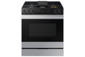 Samsung BESPOKE Stainless Steel 30" Gas True Convection Slide in Range with Oven Camera (6.0cu.ft) - NSG6DG8700SRAA