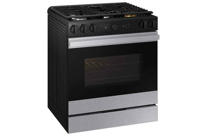 Samsung BESPOKE Stainless Steel 30" Gas True Convection Slide in Range