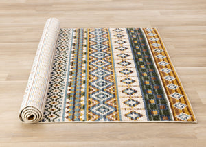 Nala 7'10" x 10'6" Intricate Southwestern Design Area Rug - Yellow, Blue, Green
