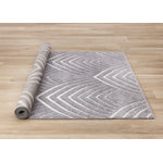 Silver Arches 6'7" x 9'10" Geometric Area Rug - Grey, White