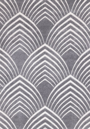 Silver Arches 6'7" x 9'10" Geometric Area Rug - Grey, White