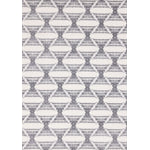 Grey Pathway 6'7" x 9'6" Ogee Patterned Area Rug - Grey, White