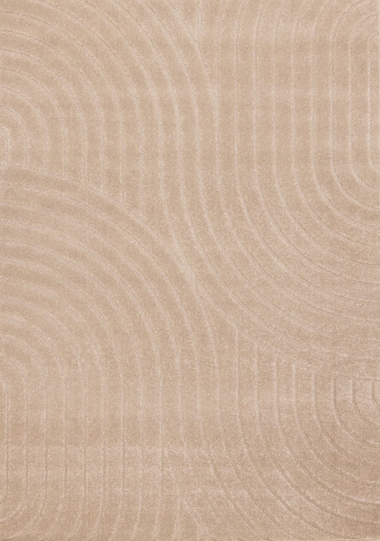 Golden Dunes 6'7" x 9'6" Modern Curved Arches Design Area Rug - Beige