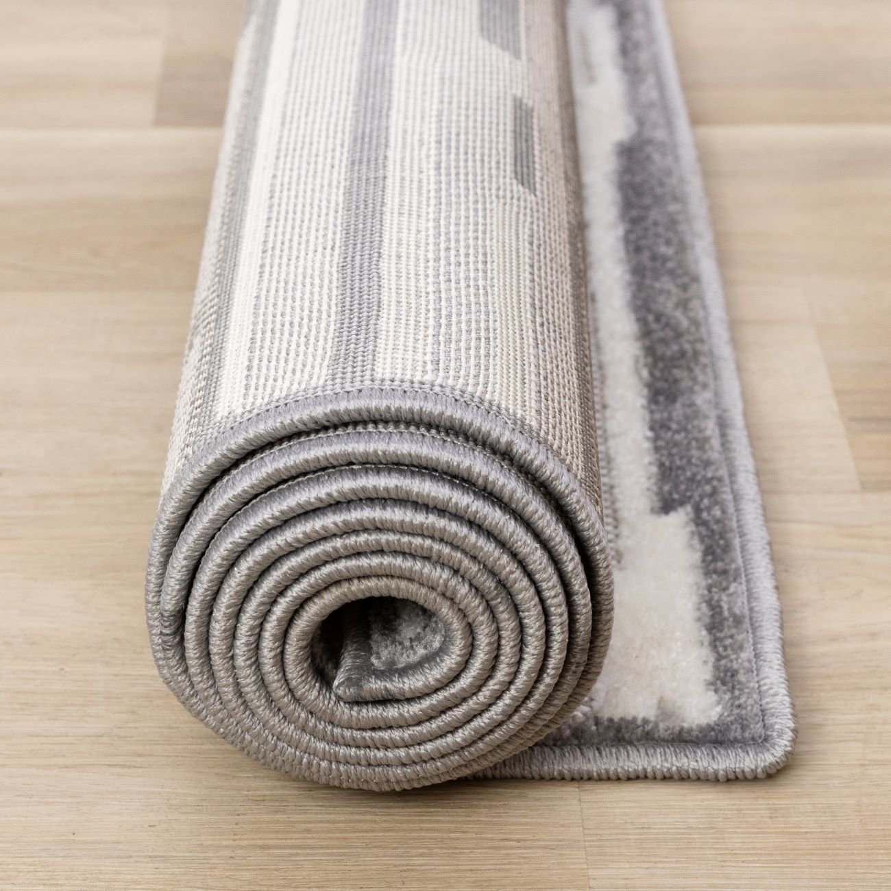 Pixel Drift 5'3" x 7'7" Broken Lines Design Area Rug - Grey, White