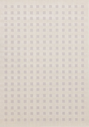 Pearl Grid 6'7" x 9'6" Grid Design Area Rug - White