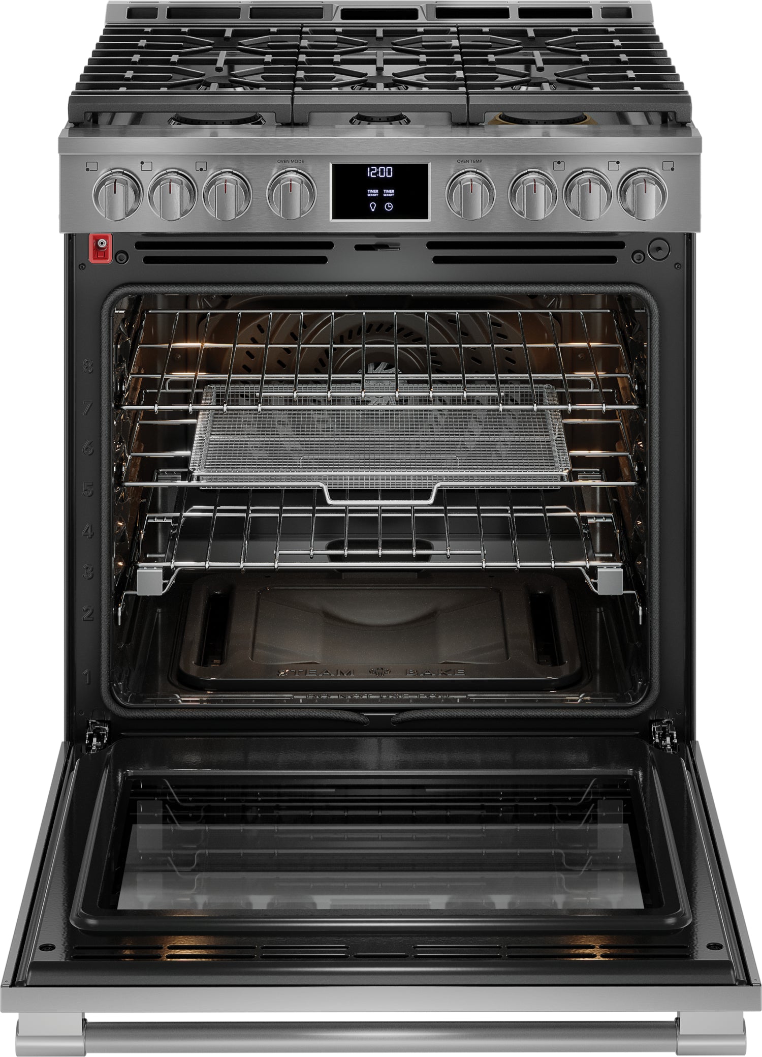 Frigidaire Professional Smudge-Proof® Stainless Steel 30" Front Control Gas Range with Total Convection (6 Cu. Ft) - PCFG3080AF