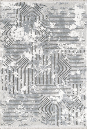 Merinos Petra 6'6" x 9'5" Area Rug with Underpad - Dark Grey