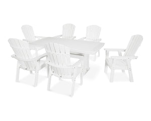 POLYWOOD® Nautical Adirondack 7-Piece Trestle Dining Set - White