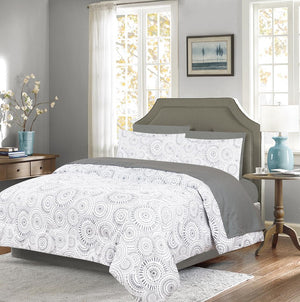 Cotton House 7-Piece Queen Comforter Set - Grey Orbit