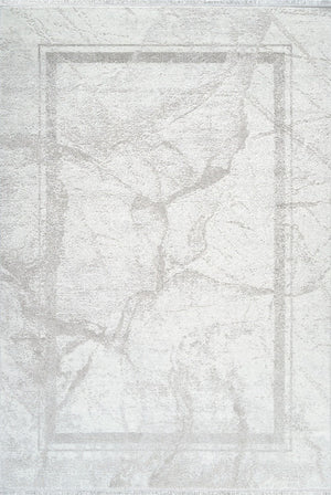 Merinos Karizma 6'6" x 9'5" Area Rug with Underpad - Grey, White