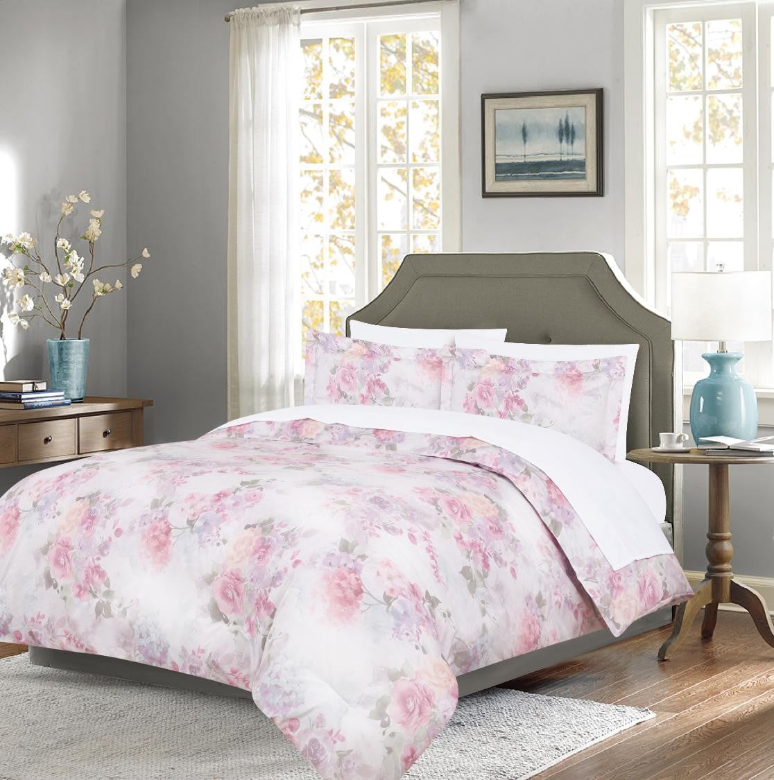 Cotton House 7-Piece King Comforter Set - Floral Fantasy