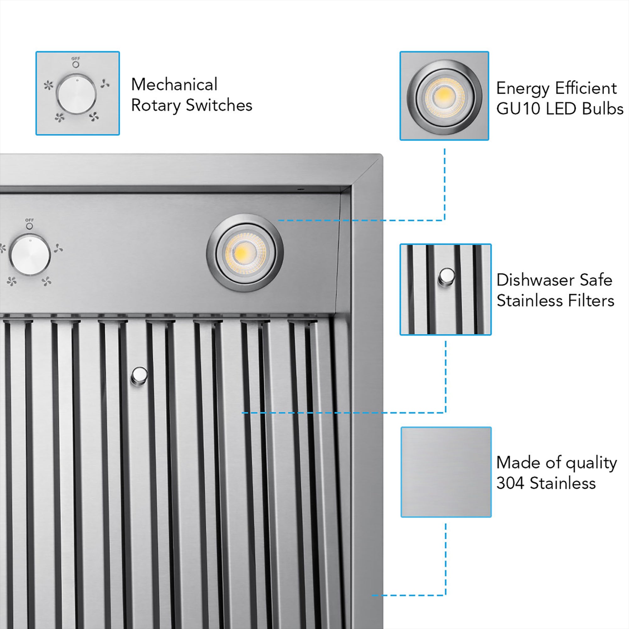 VICTORY Stainless Steel 48-Inch 750 CFM Insert Range Hood - Q5-48