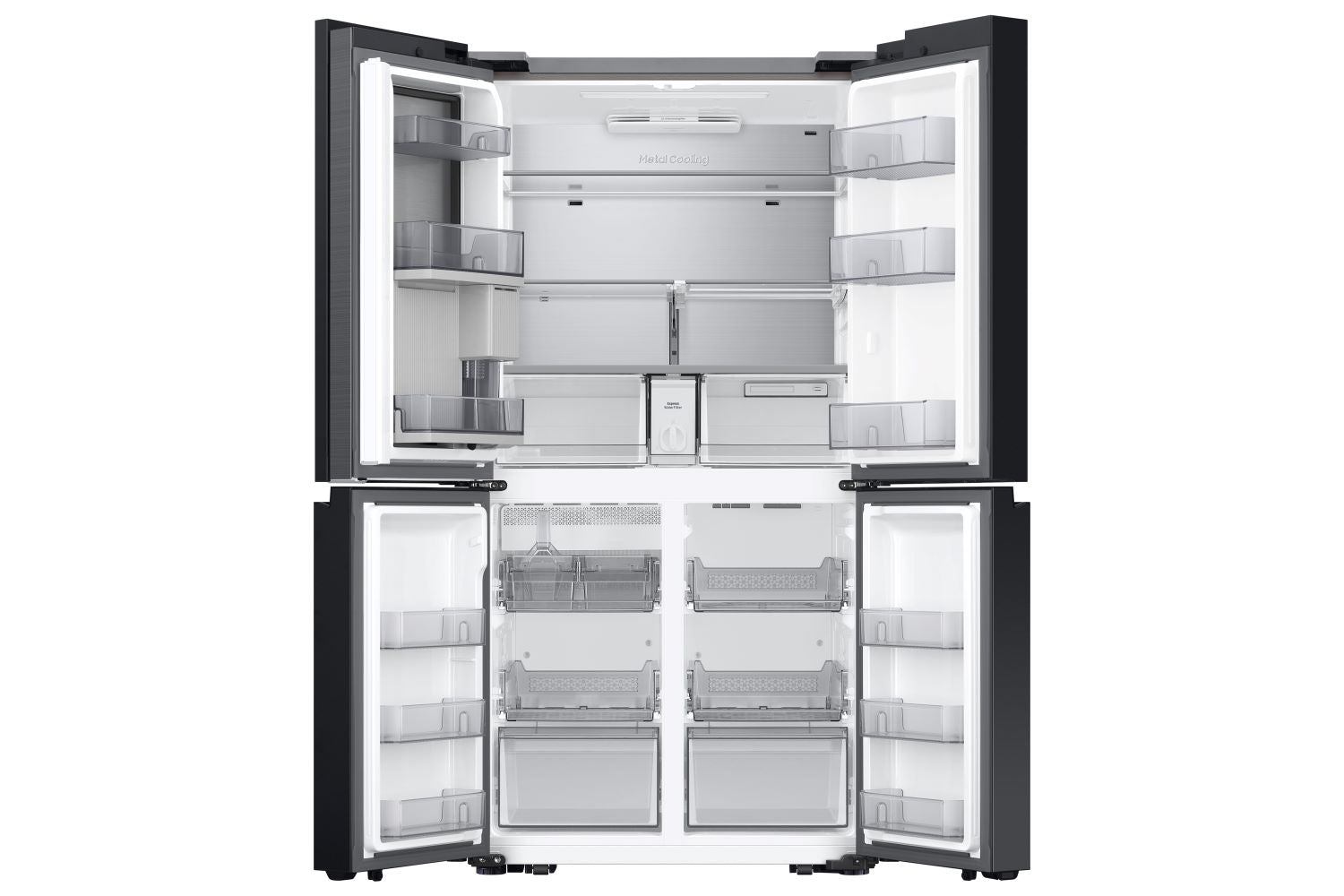 Samsung BESPOKE 36" 29 Cu. Ft. Stainless Steel 4-Door Flex French Door Refrigerator with Beverage Center - RF29DB9600QLAA