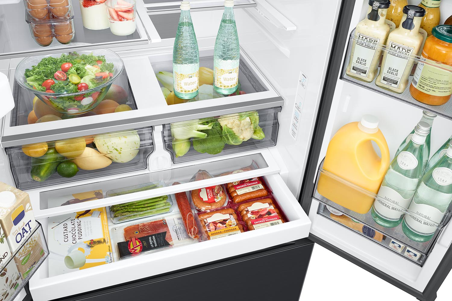 Samsung Matte Black Stainless Steel 36" French Door Refrigerator (31cu.ft) - RF32CG5400MTAA