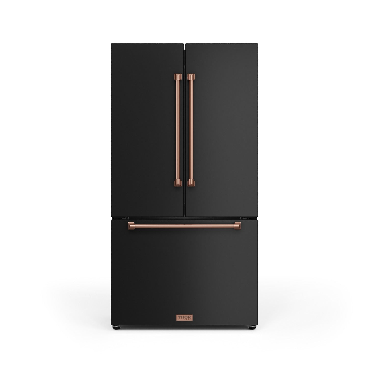Thor Kitchen - Gordon Ramsay Collection 36" 20.3 Cu. Ft. Matte Black Counter-Depth French Door Refrigerator with Ice Maker - RF3621CTD00-RSG