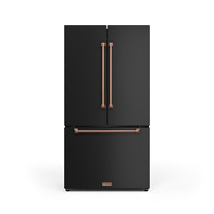 Thor Kitchen - Gordon Ramsay Collection 36" 20.3 Cu. Ft. Matte Black Counter-Depth French Door Refrigerator with Ice Maker - RF3621CTD00-RSG