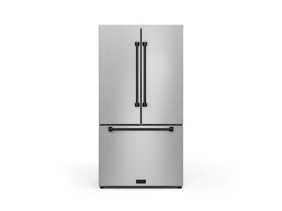 Thor Kitchen Stainless Steel French Door Counter-Depth Refrigerator with Ice Maker (20.3 cu.ft.). Gordon Ramsay Collection - RF3621CTD99-BLK