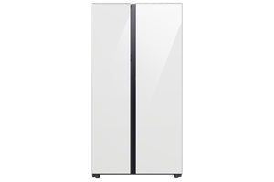 Samsung BESPOKE White Glass 36" Side-by-Side Refrigerator with Beverage Center (22.6 cu.ft) - RS23CB760012AA