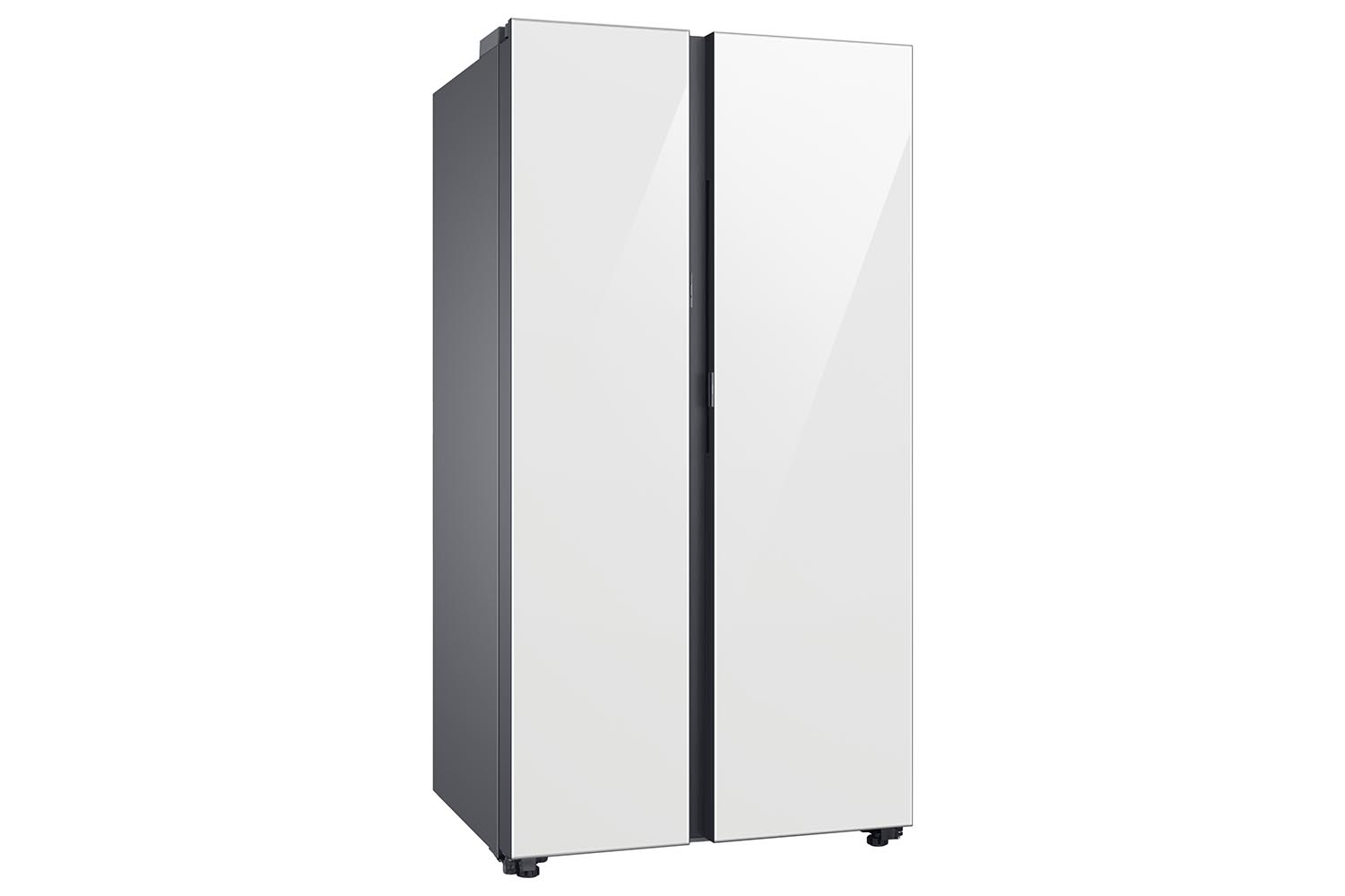 Samsung BESPOKE 36" 22.6 Cu. Ft. White Glass Side-by-Side Refrigerator with Beverage Center - RS23CB760012AA