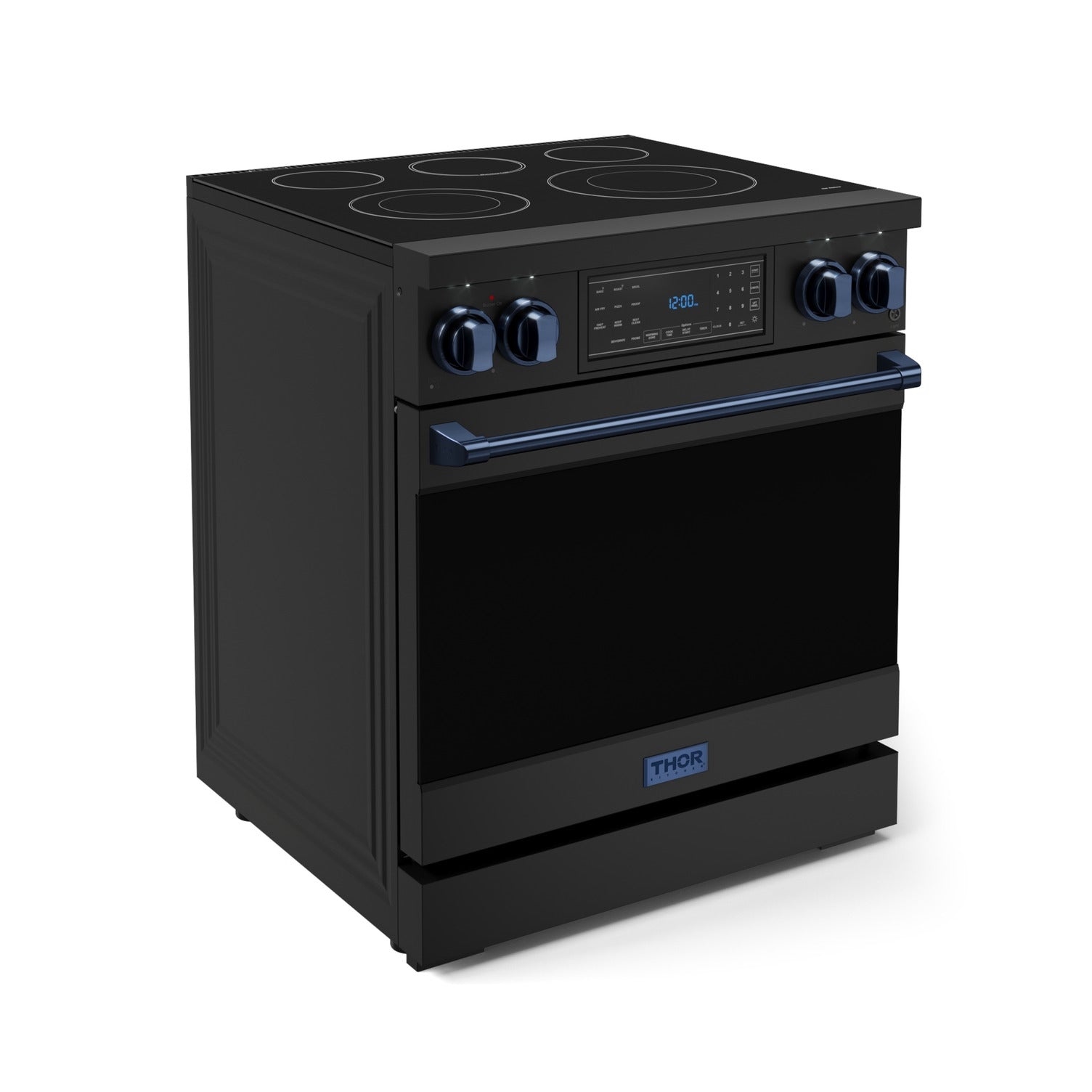 Thor Kitchen Black Stainless Steel Freestanding Professional Electric Range|Gordon Ramsay Series (4.55 cu.ft.) - RSE30B-BLU