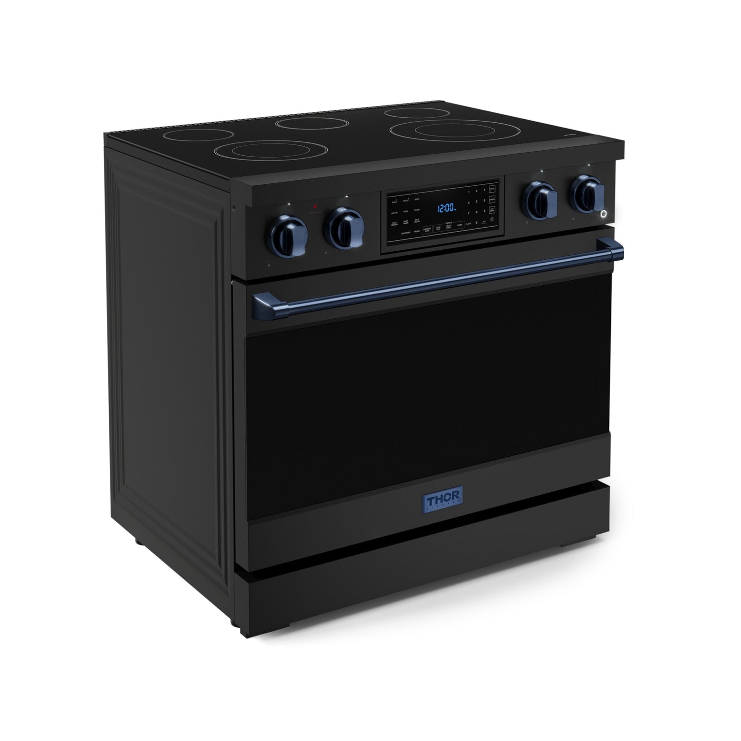 Thor Kitchen Black Stainless Steel Freestanding Professional Electric Range|Gordon Ramsay Series (6 cu.ft) - RSE36B-BLU