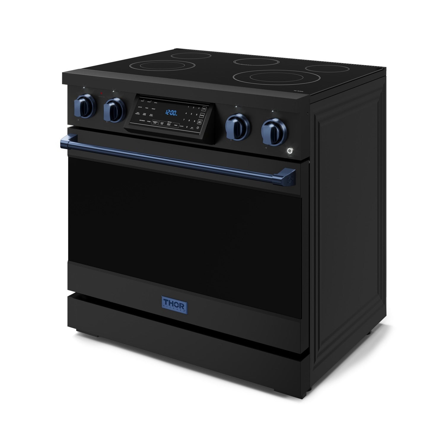 Thor Kitchen Black Stainless Steel Freestanding Professional Electric Range|Gordon Ramsay Series (6 cu.ft) - RSE36B-BLU