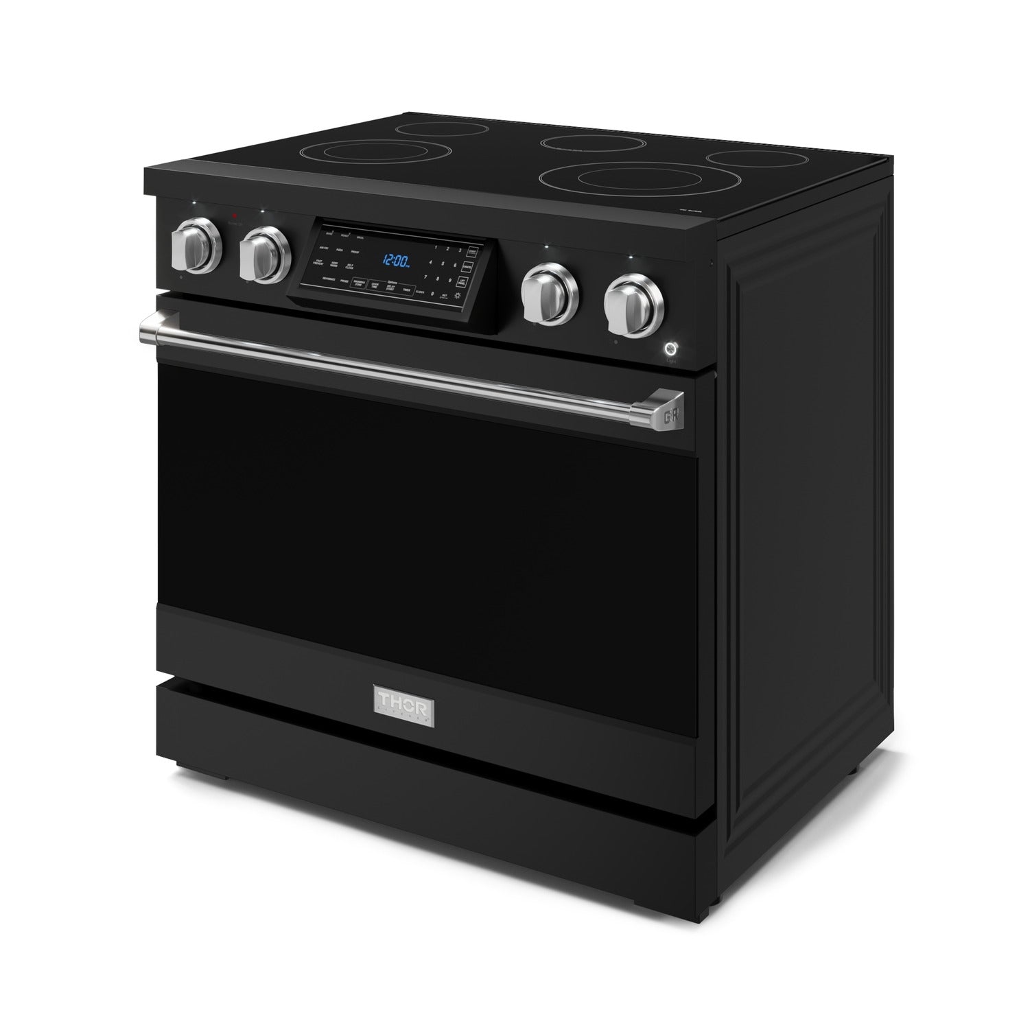 Thor Kitchen Black Stainless Steel Freestanding Professional Electric Range |Gordon Ramsay Series (6 cu.ft) - RSE36B-SS