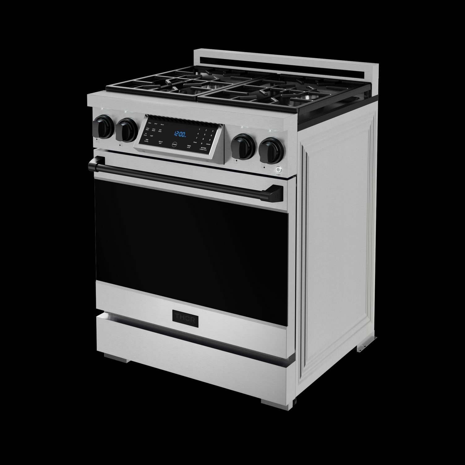 Thor Kitchen Stainless Steel Freestanding Professional Gas Range|Gordon Ramsay Series (4.55 cu.ft.)- RSG30-BLK
