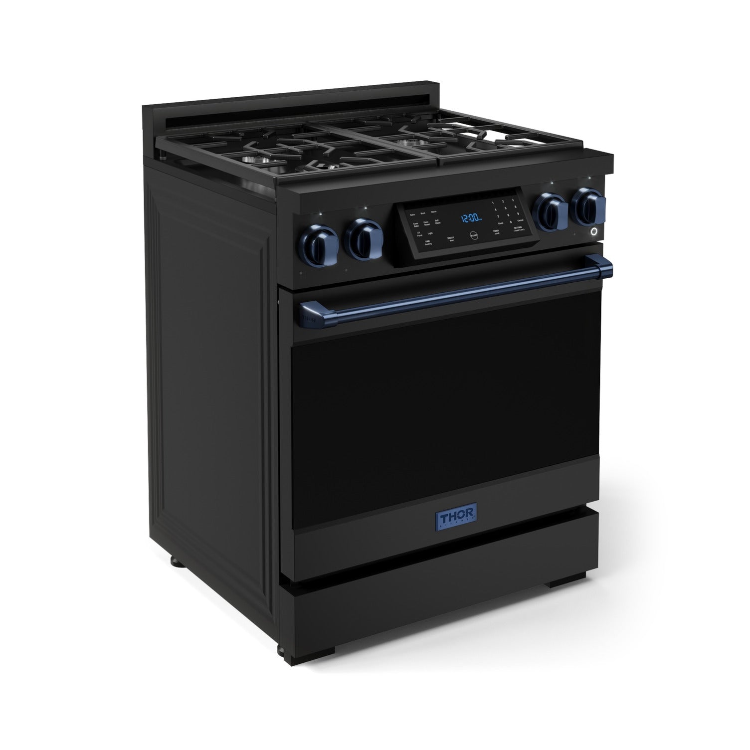 Thor Kitchen Black Stainless Steel Freestanding Professional Gas Range|Gordon Ramsay Series (4.55 cu.ft.) - RSG30B-BLU