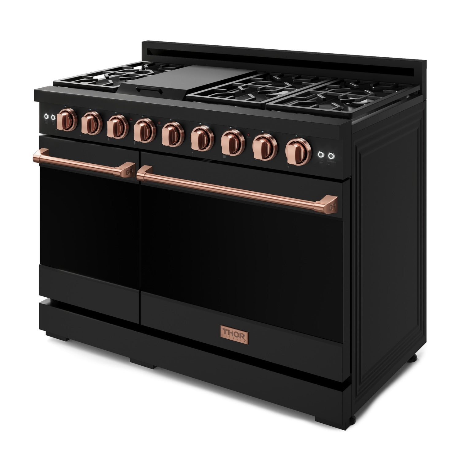 Thor Kitchen Black Stainless Steel Freestanding Professional Double Oven Gas Range|Gordon Ramsay Series (7 cu.ft.) - RSG48EB-RSG