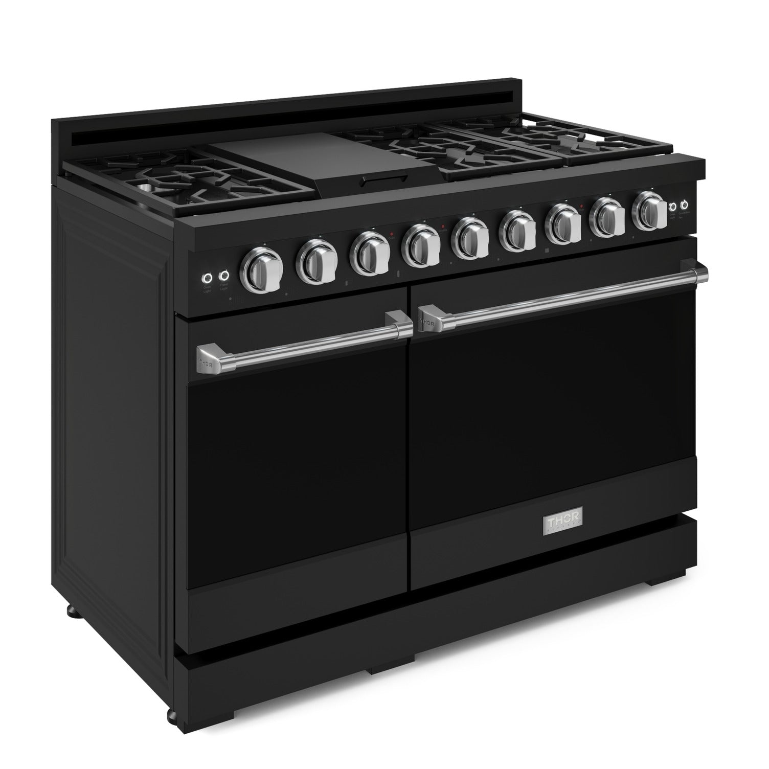 Thor Kitchen Black Stainless Steel Freestanding Professional Double Oven Gas Range|Gordon Ramsay Series ( 7 cu.ft.) - RSG48EB-SS