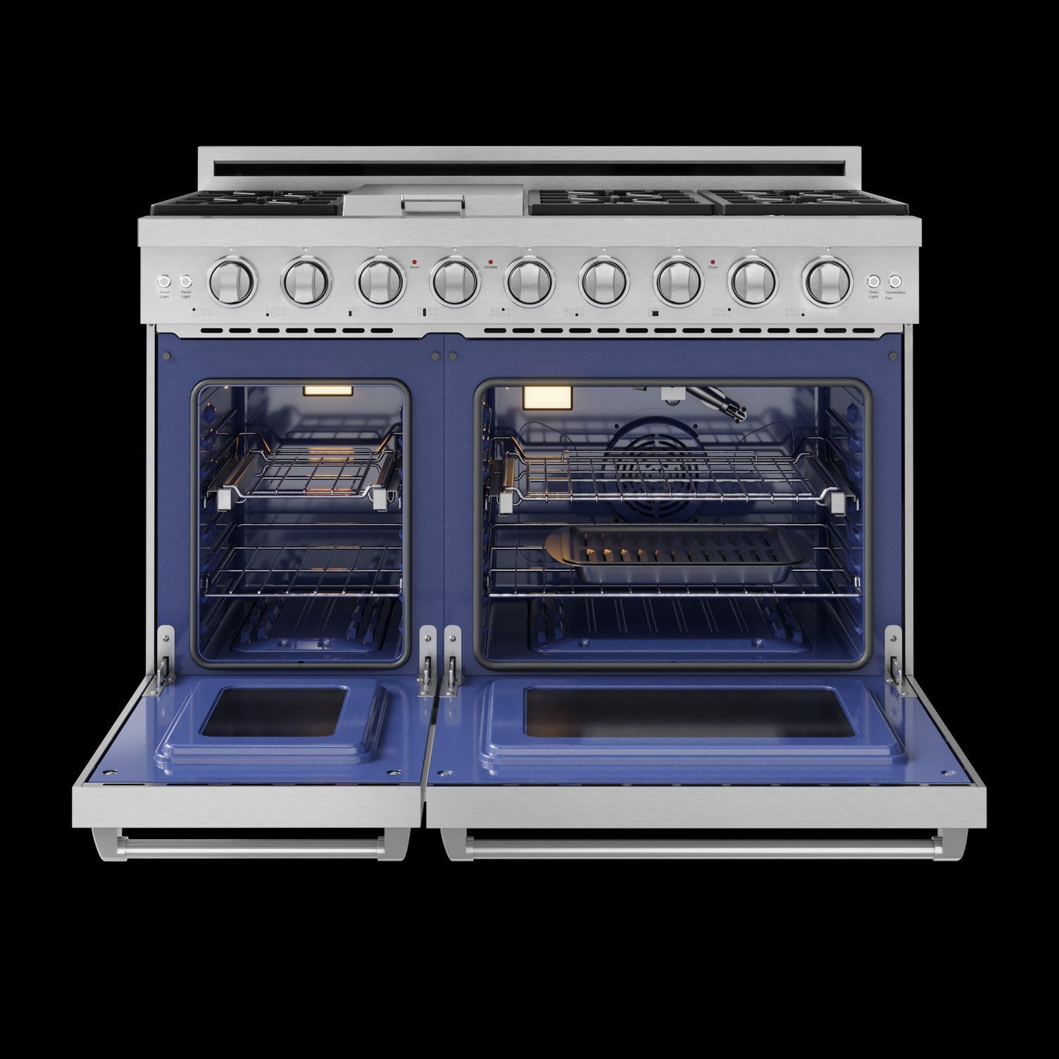 Thor Kitchen Stainless Steel Freestanding Professional Double Oven Gas Range|Gordon Ramsay Series (7 cu.ft.)- RSG48E