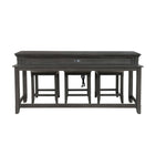 Turner 4-Piece Sofa Table with Stools - Grey