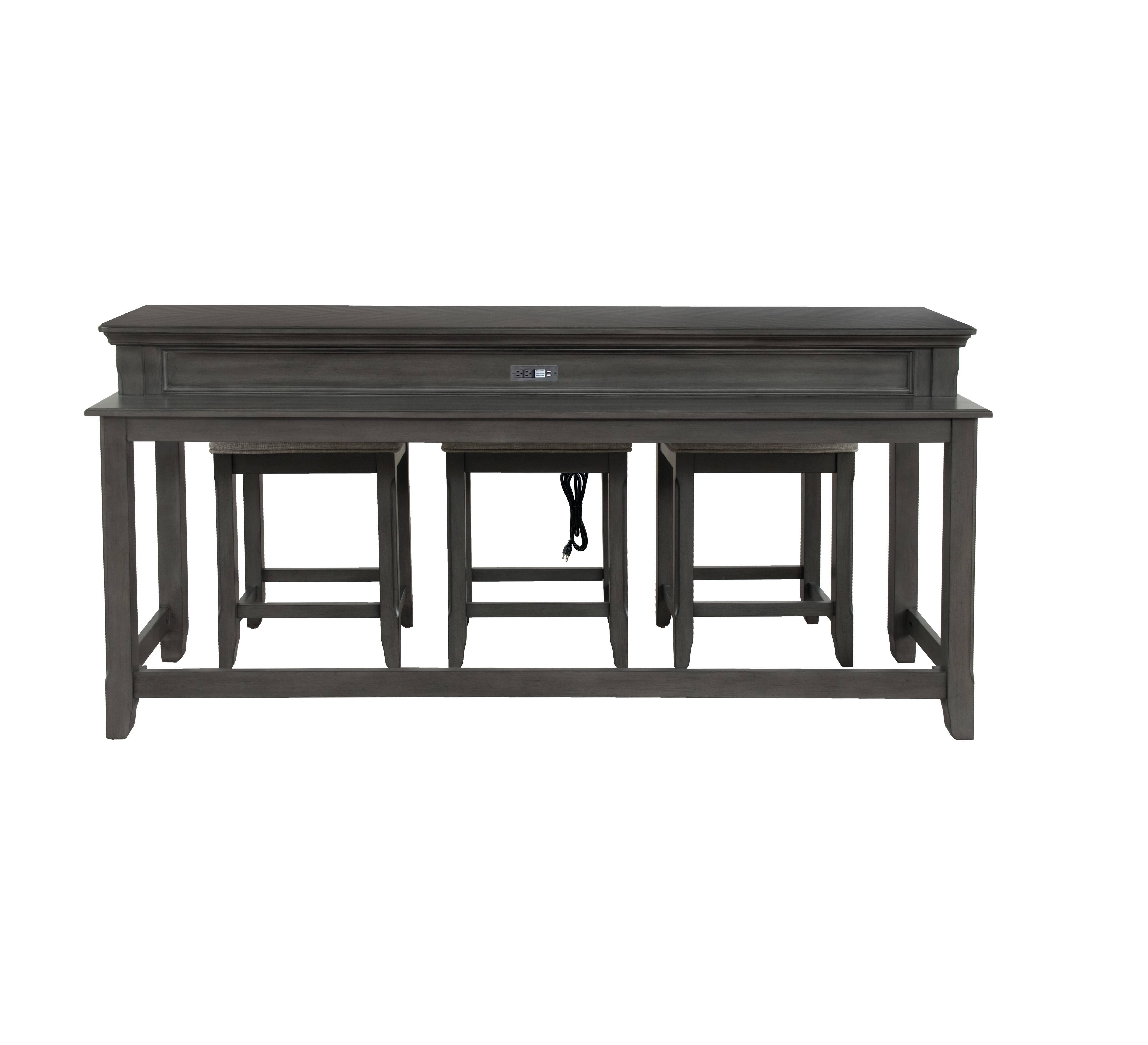 Turner 4-Piece Sofa Table with Stools - Grey