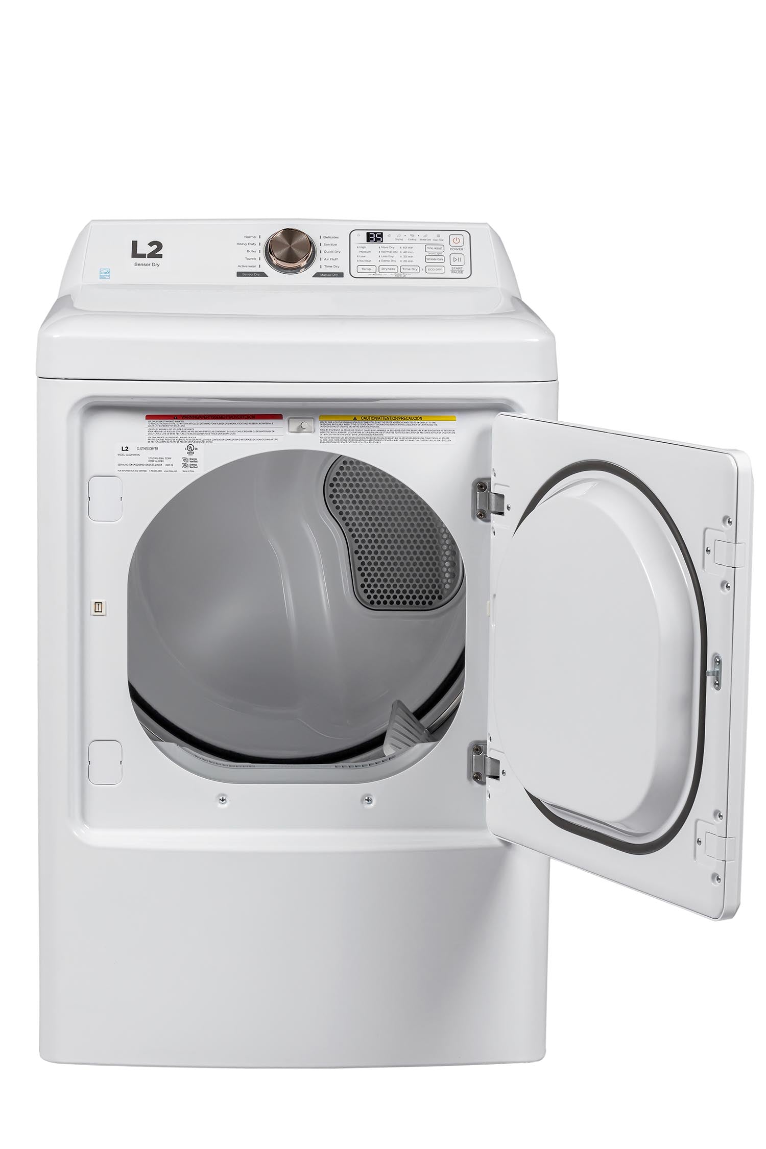 L2 White Electric Dryer (7.5 Cu. Ft) - LE52N1BWWC