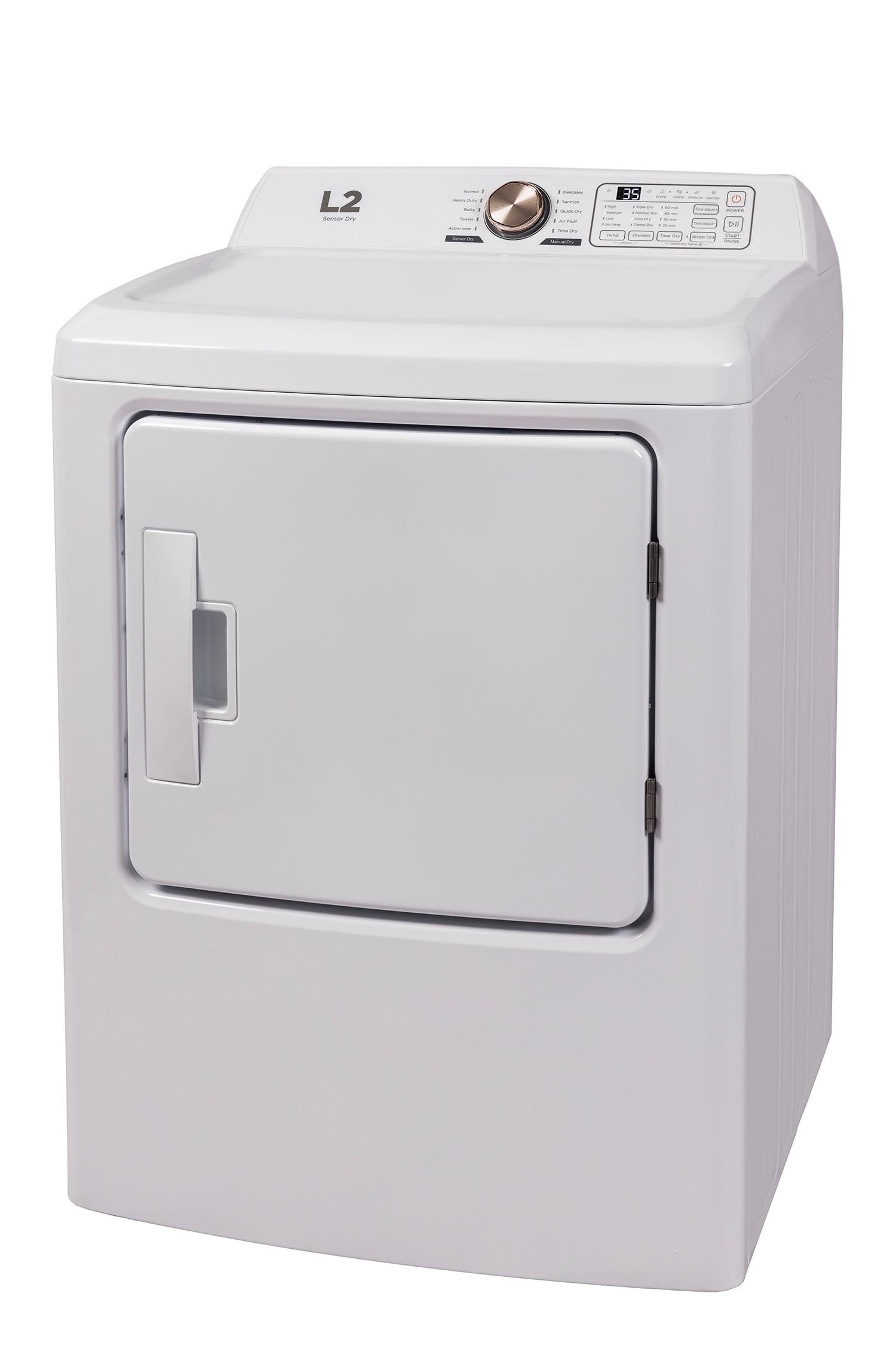 L2 White Electric Dryer with French Display (6.7 Cu. Ft) - LE43A3AWWFR
