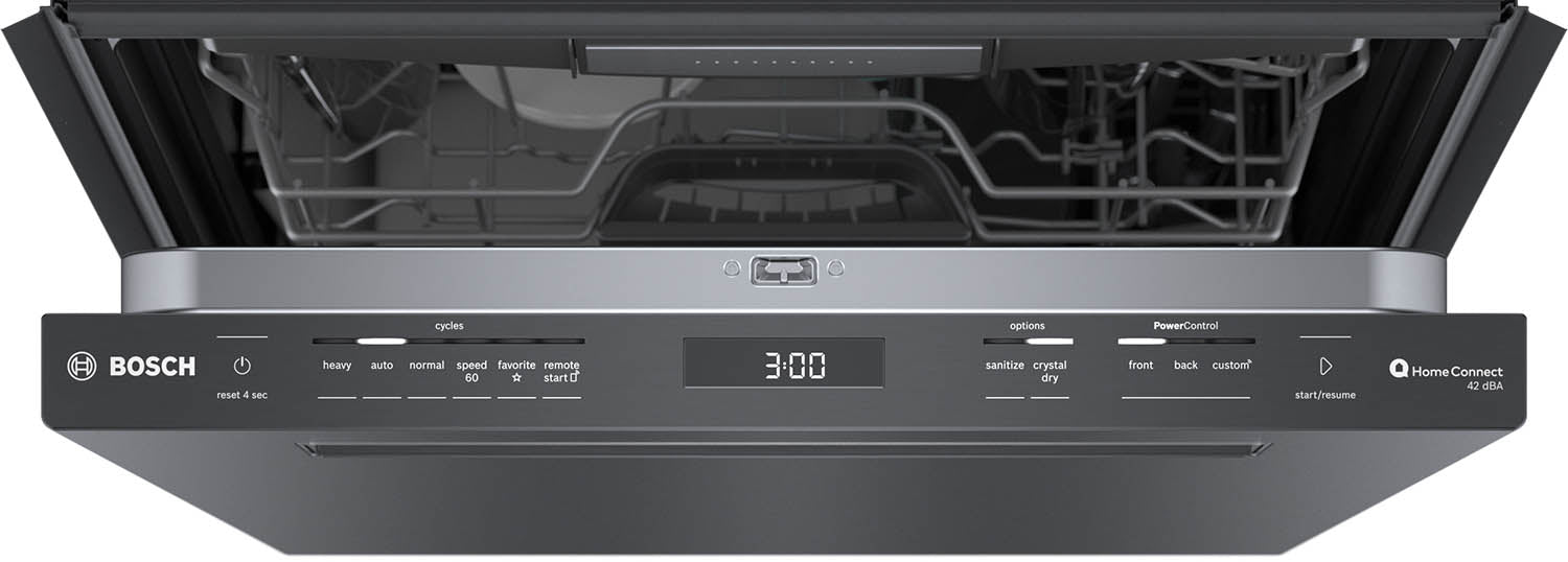 Bosch Black Stainless Steel 24" Smart Dishwasher with Home Connect, Third Rack - SHP78CM4N