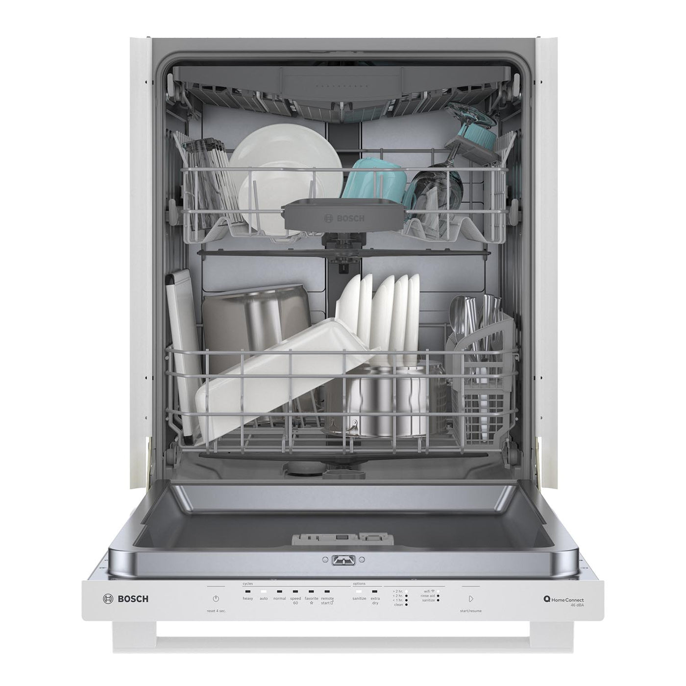 Bosch White 24" Smart Dishwasher with Home Connect, Third Rack - SHX5AEM2N