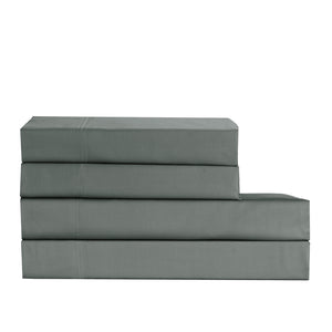 Cotton House 100% Cotton Pima Twin Sheet Set - 500 Thread Count Charcoal Grey