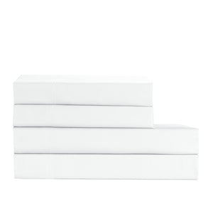 Cotton House 100% Cotton Pima Queen Sheet Set - 500 Thread Count White