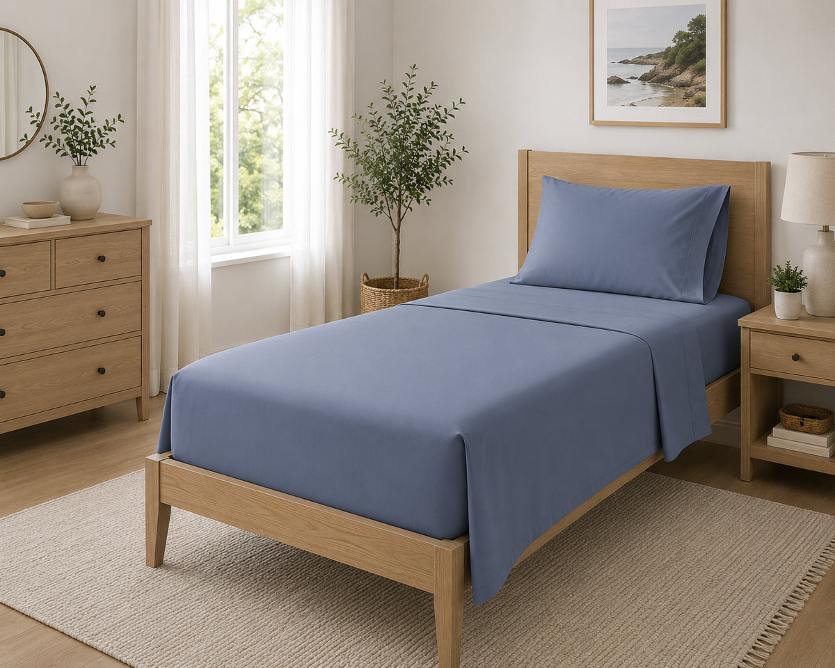 Cotton House Twin XL Sheet Set - Spa Blue