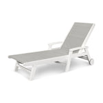 POLYWOOD® Coastal Wheel Chaise - Grey/White