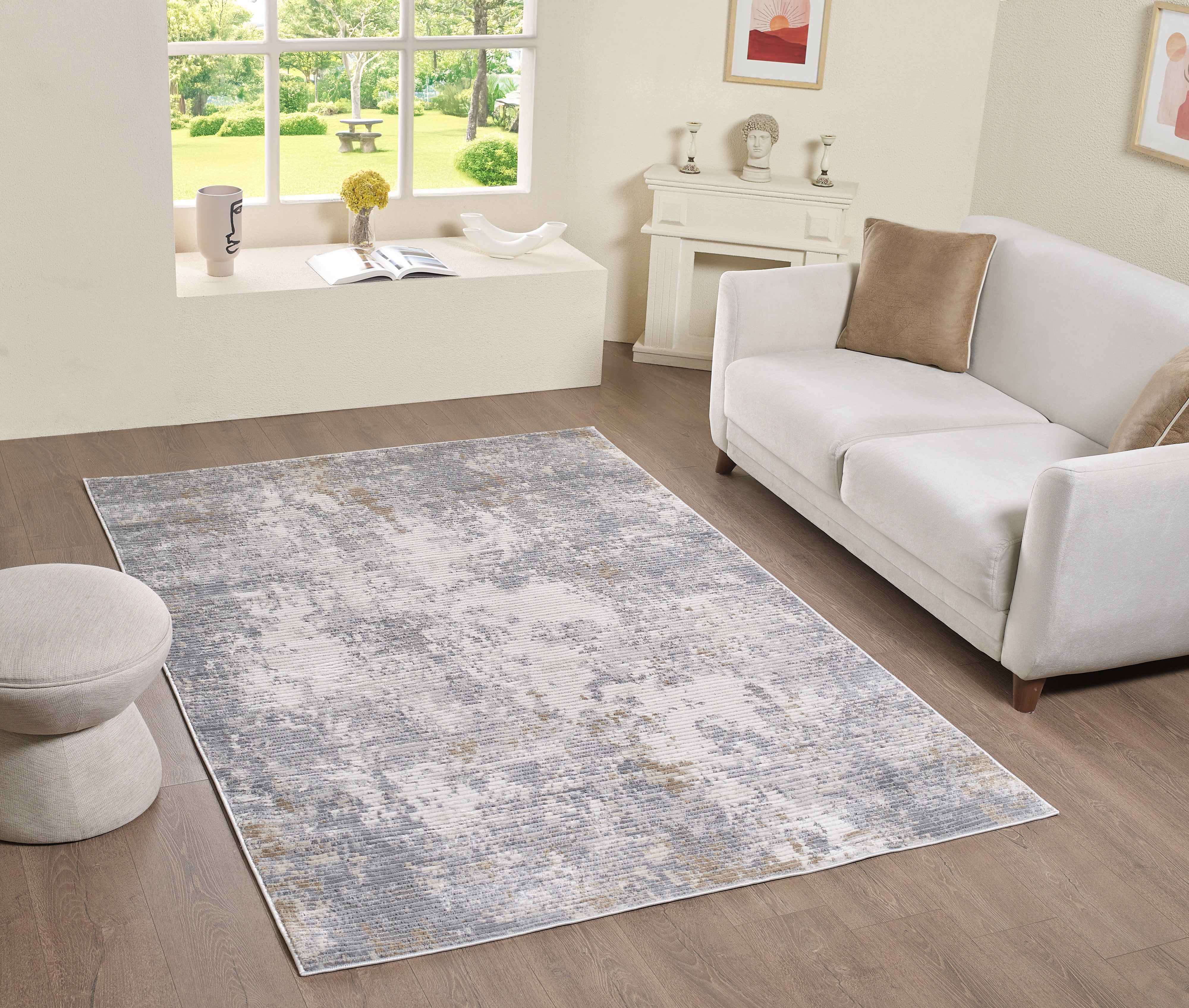 Merinos Symphony 5'3" x 7'5" Area Rug - Grey