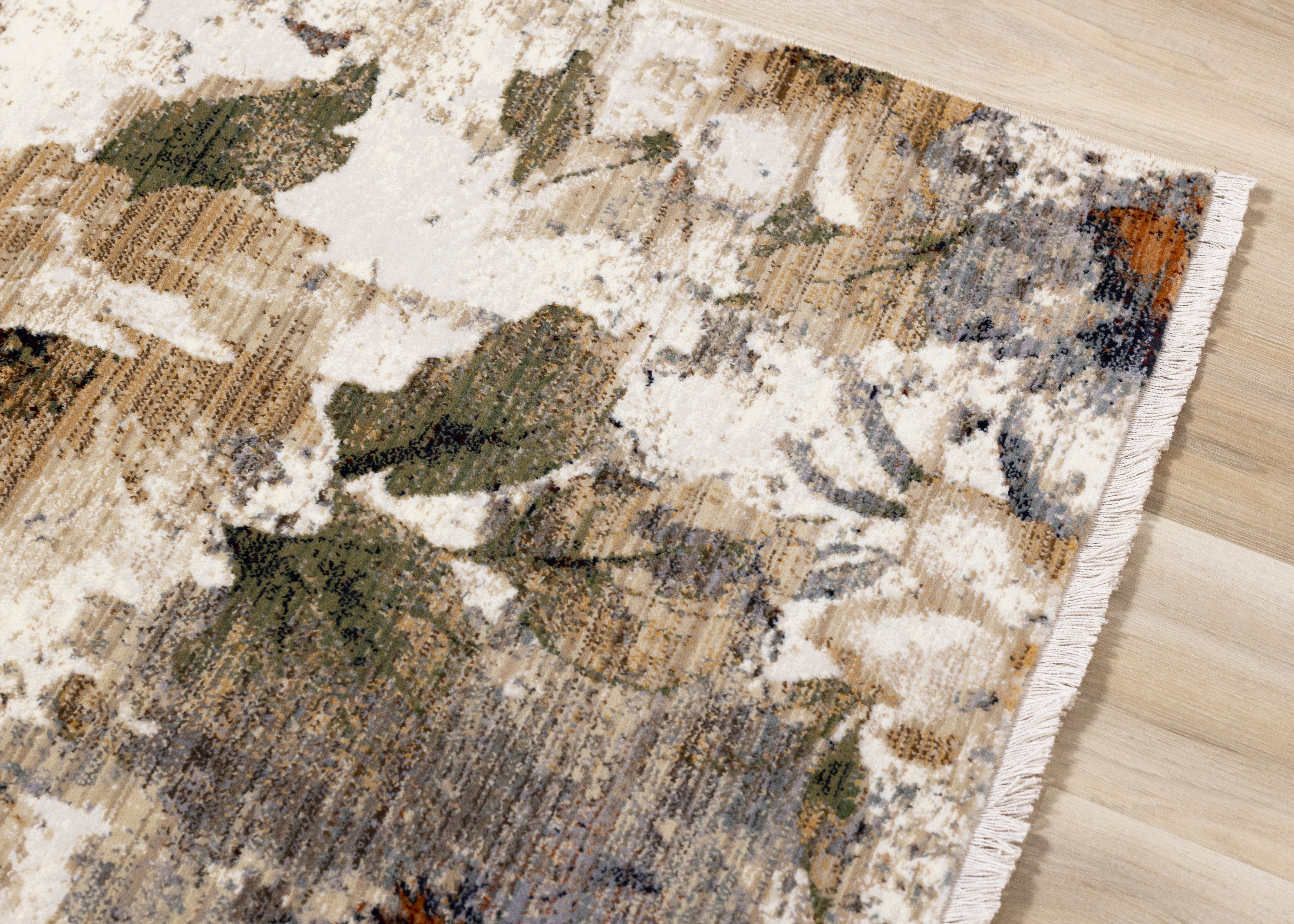 Rustic Garden 7'10" x 10'2" Warm Toned Floral Print Area Rug - Cream