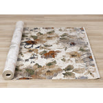 Rustic Garden 5'3" x 7'7" Warm Toned Floral Print Area Rug - Cream