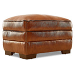 Stampede Leather Ottoman - Chestnut